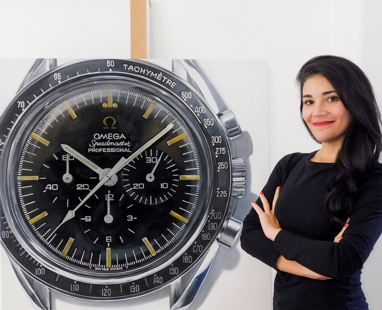 Omega speedmaster, Painting, Cecilia Mendoza, Cecilia Is my name, Omega Painting, Cecilia Mendoza Artista, Cecilia Mendoza Artist, Cecilia is my name artist, Cecilia Mendoza omega, Cecilia Mendoza Omega speedmaster