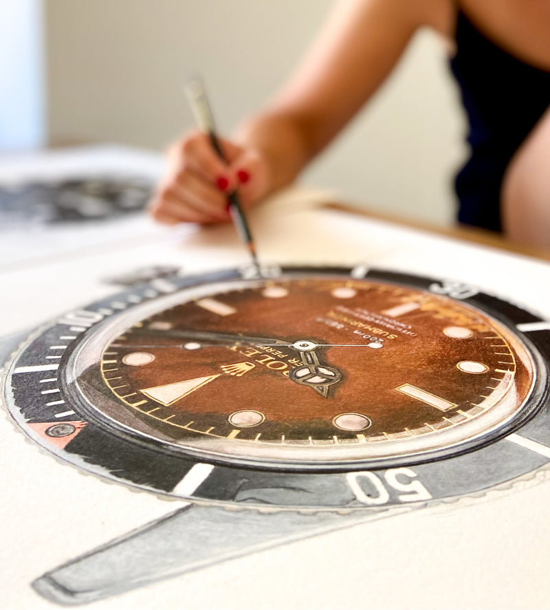 Cecilia Mendoza CM visual artist ceciliaismyname Rolex Submariner  6538 drawing1