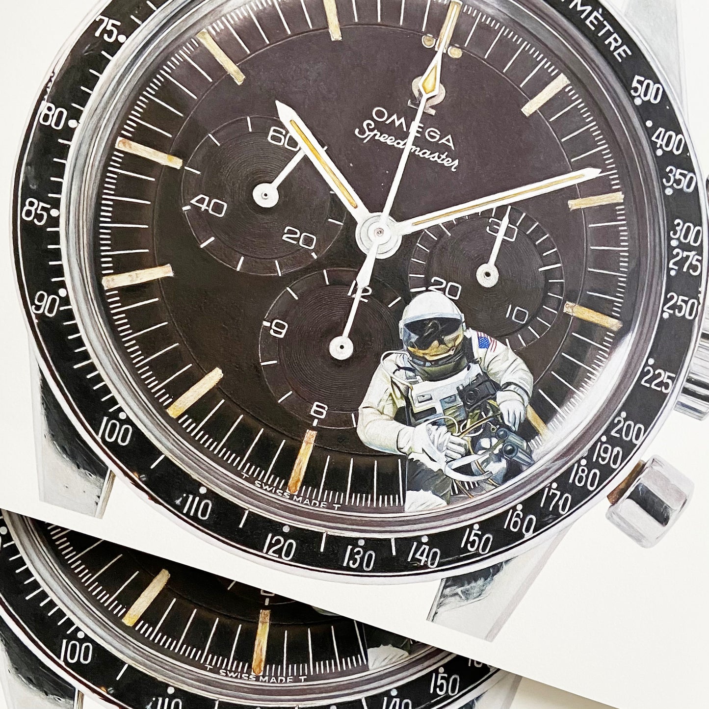 Set of 2 Fine Art Giclée Print: "Omega speedmaster Ed White" + "Caliber 321"