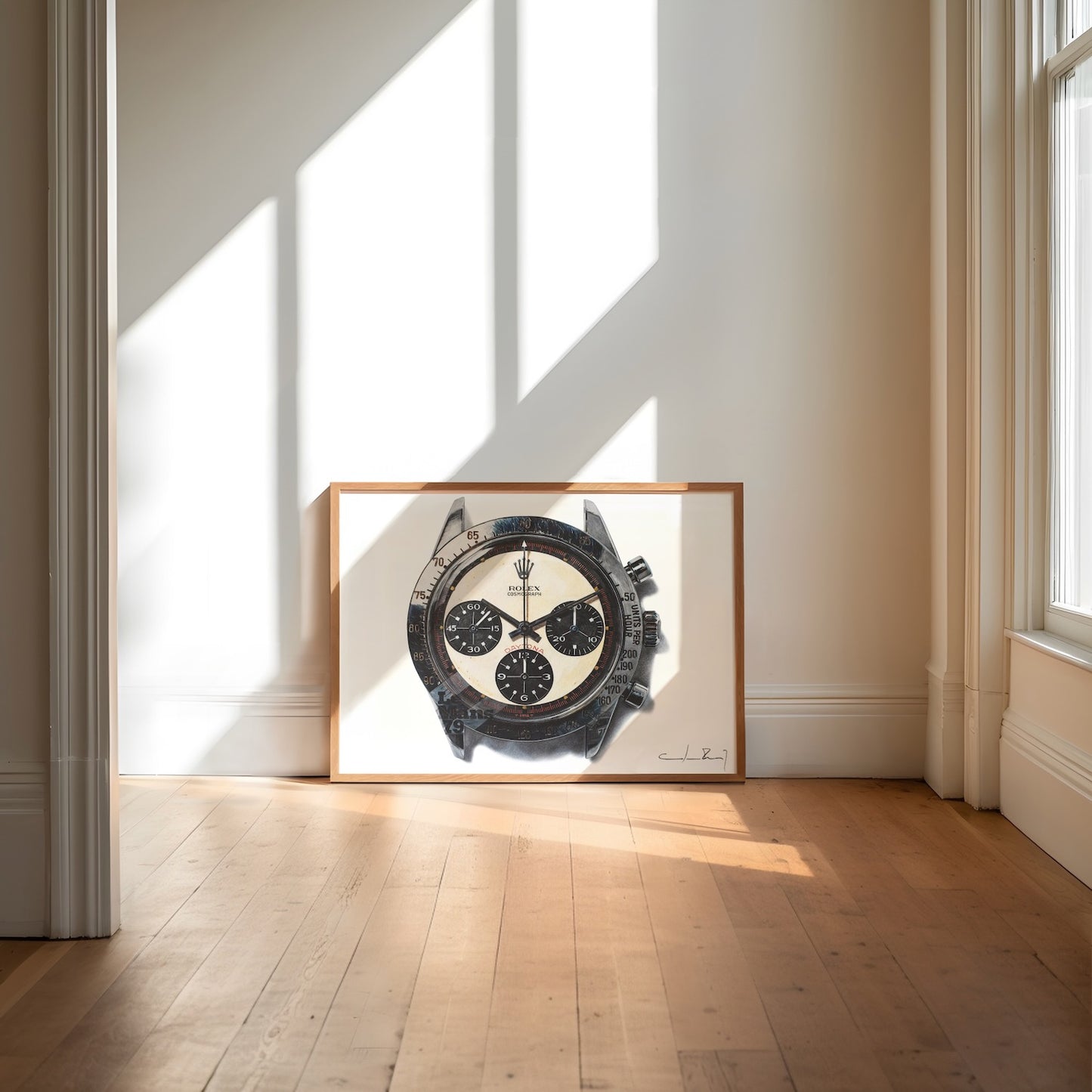 Fine Art Print of a Rolex Daytona Paul Newman framed by Cecilia Mendoza